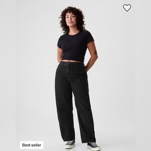 NWOT GAP Women's High Rise Barrel Black Jeans